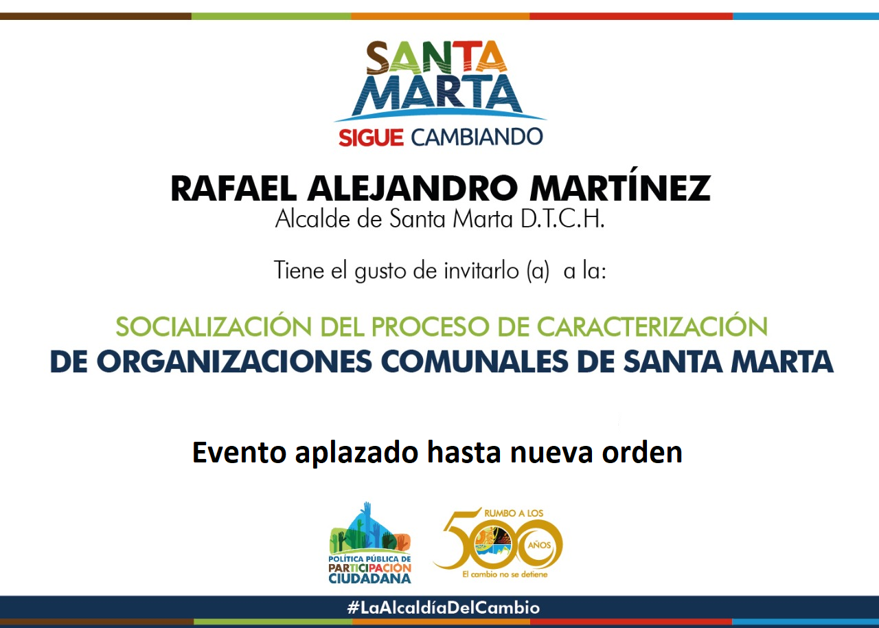 Aplazan evento de socialización a organizaciones comunales