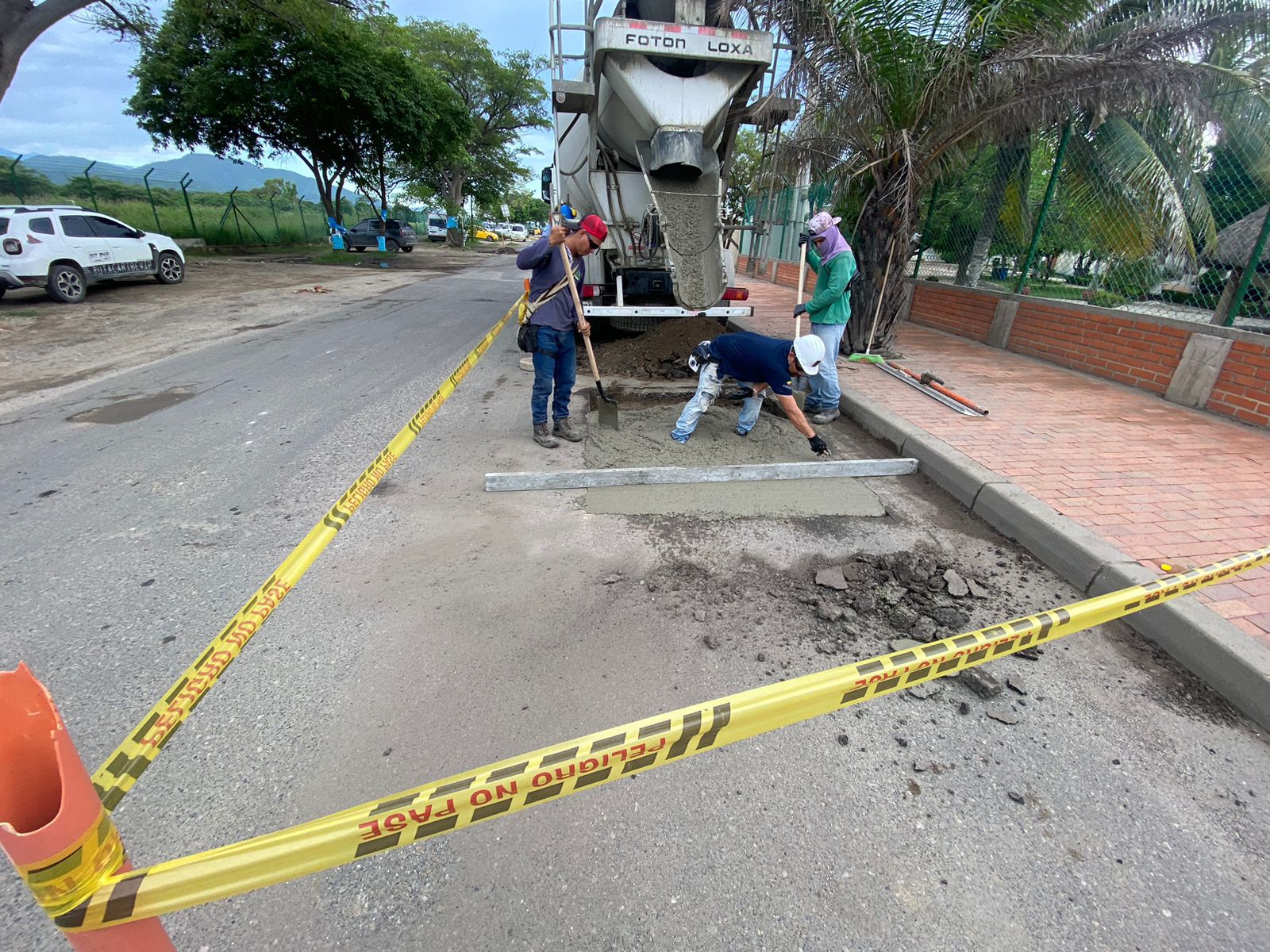 Trabajos de recuperación de la vía al aeropuerto 2024