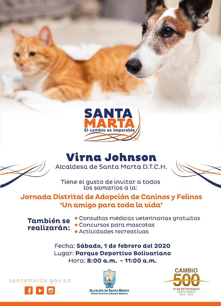 Este sábado, 1 de Febrero, será  la Jornada  Distrital de Adopción Canina y Felina