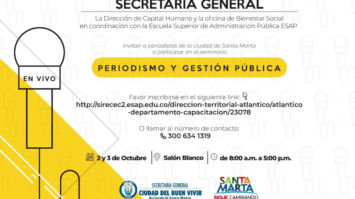 Alcaldía invita a periodistas a participar del diplomado ‘Periodismo y Gestión Pública’