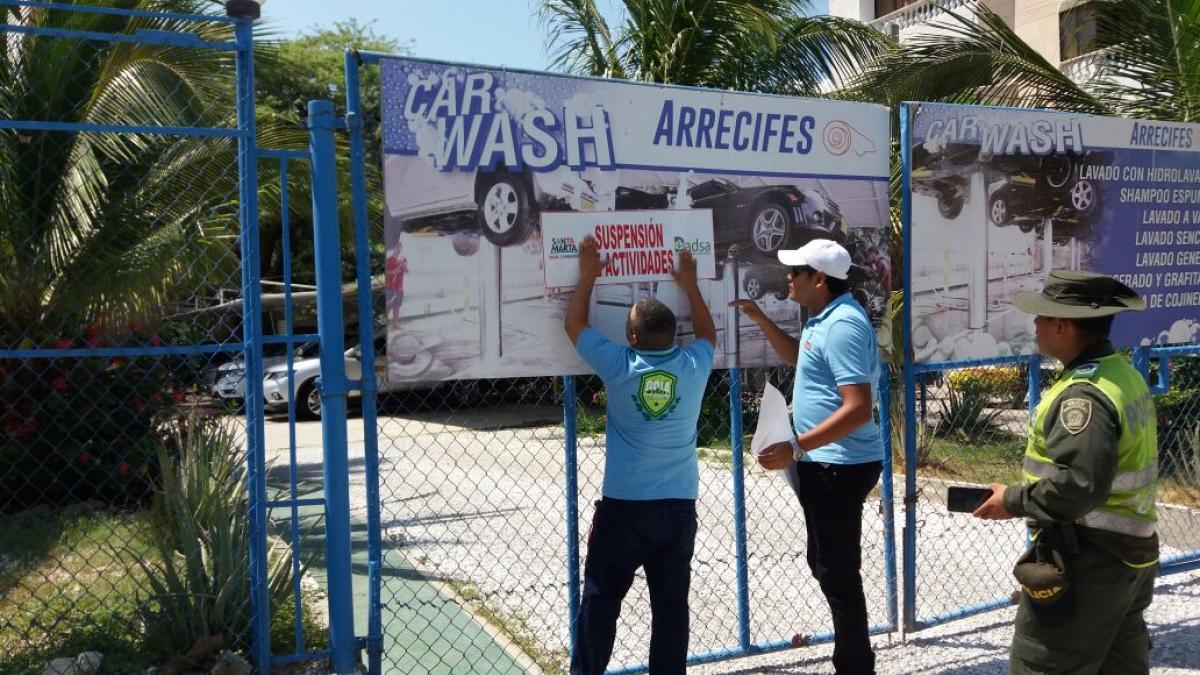 Dadsa suspende a 8 establecimientos en el Centro Histórico y a 3 lavaderos en El Rodadero